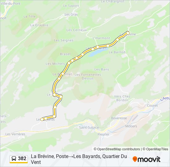 Plan de la ligne 382 de bus