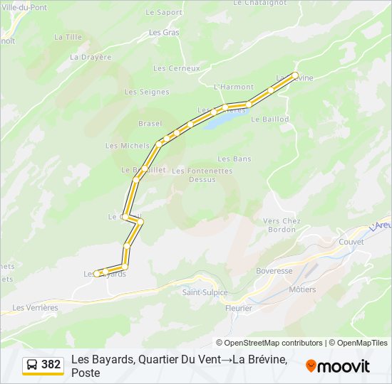 Plan de la ligne 382 de bus