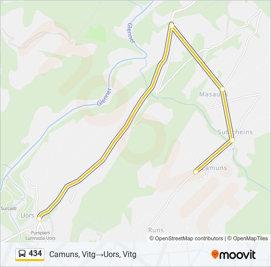 Plan de la ligne 434 de bus