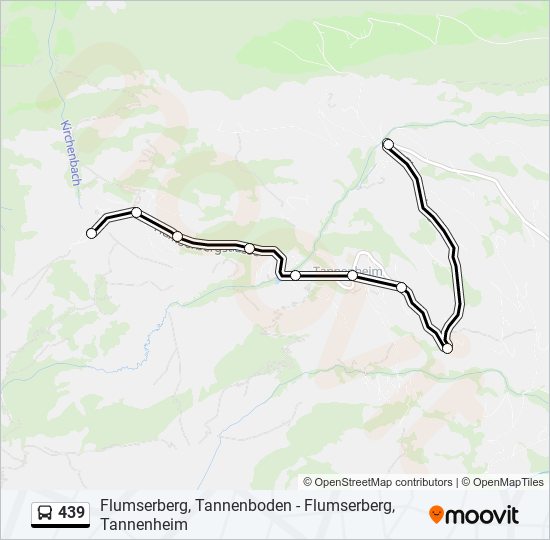 Plan de la ligne 439 de bus