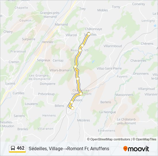 Plan de la ligne 462 de bus