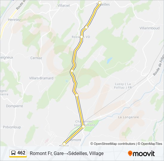 Plan de la ligne 462 de bus