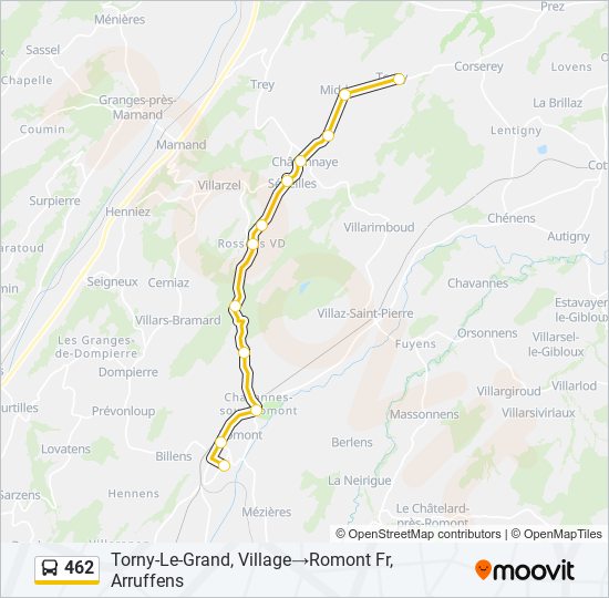 Plan de la ligne 462 de bus