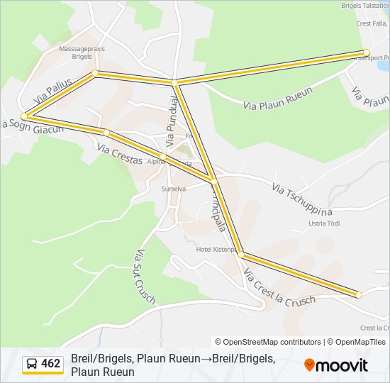 Plan de la ligne 462 de bus