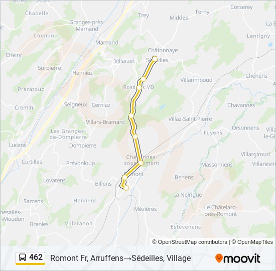 Plan de la ligne 462 de bus