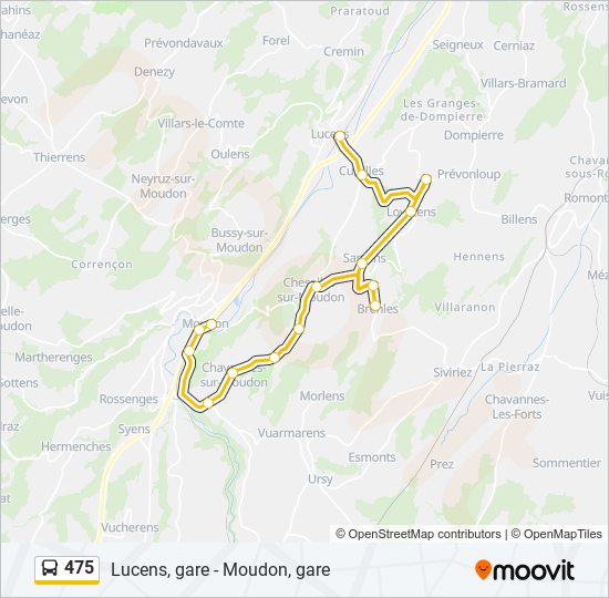 Plan de la ligne 475 de bus