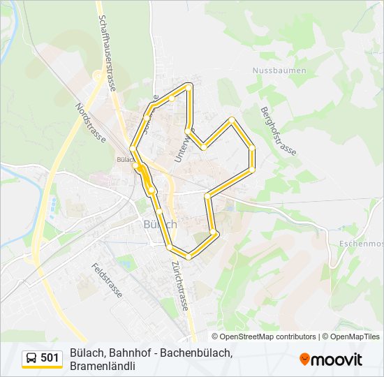 Plan de la ligne 501 de bus