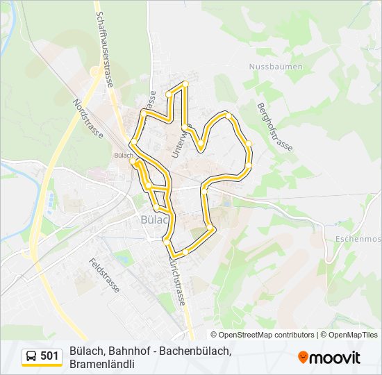 Plan de la ligne 501 de bus