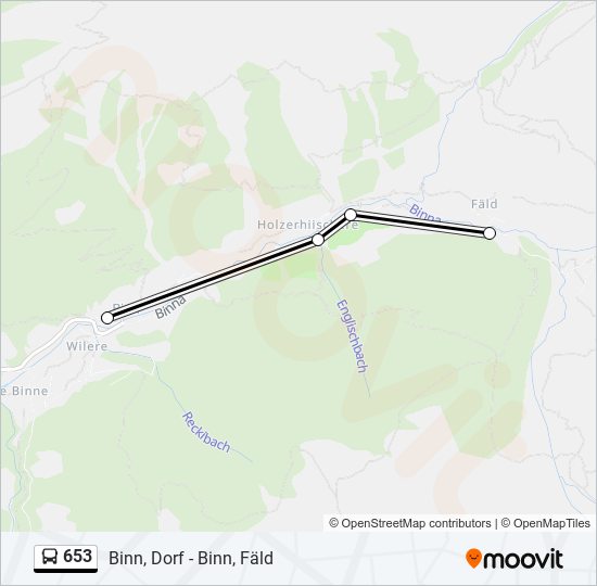 Plan de la ligne 653 de bus