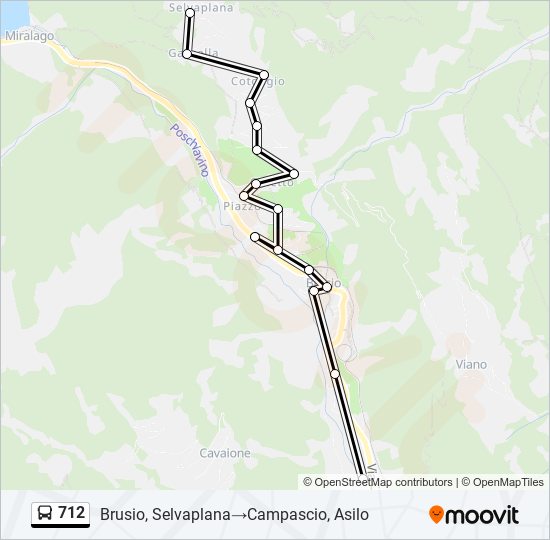 Plan de la ligne 712 de bus