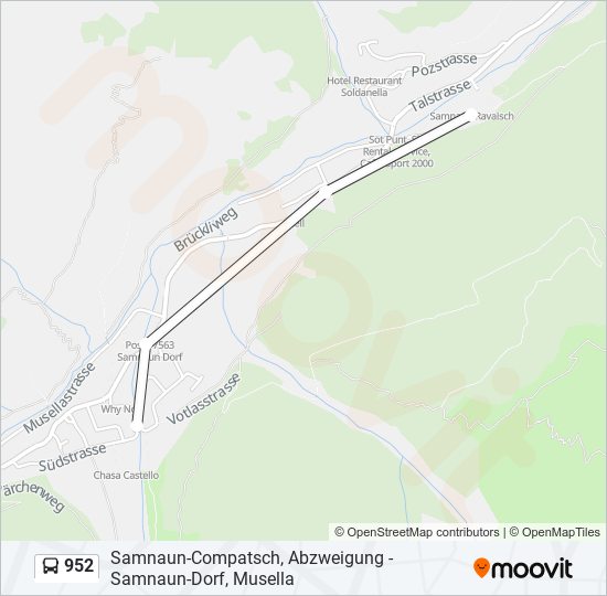 Plan de la ligne 952 de bus