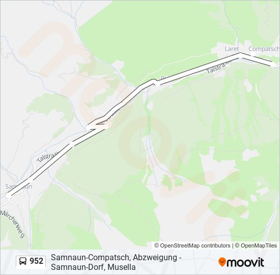 Plan de la ligne 952 de bus