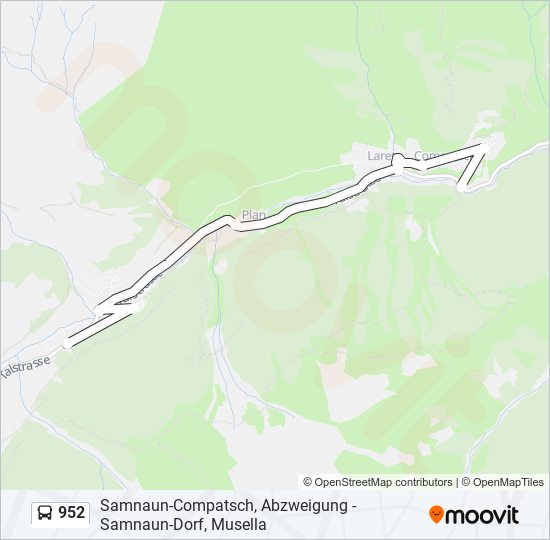 Plan de la ligne 952 de bus