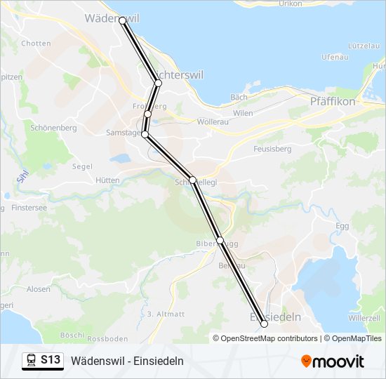 Plan de la ligne S13 de train