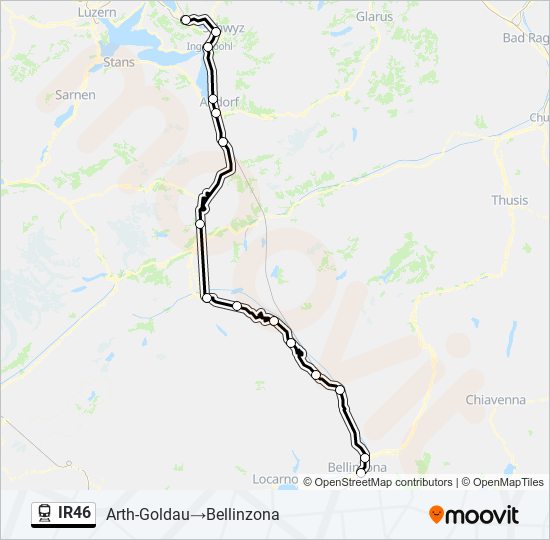 Plan de la ligne IR46 de train