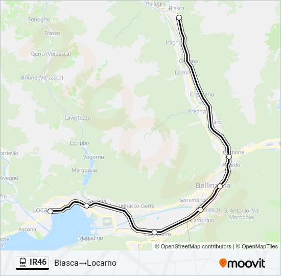 Plan de la ligne IR46 de train