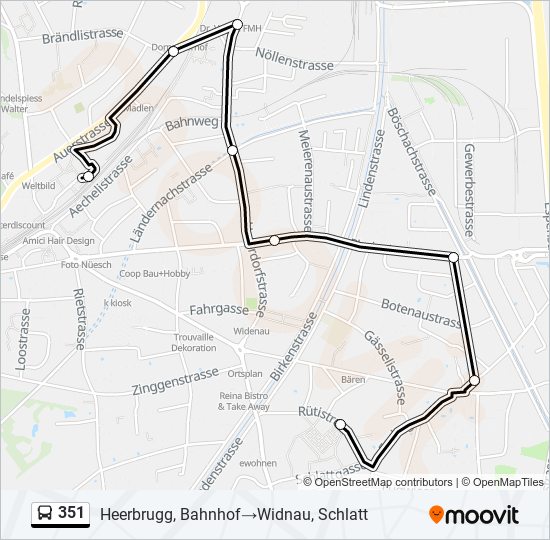 Plan de la ligne 351 de bus