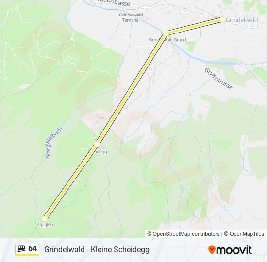 Plan de la ligne 64 de funiculaire