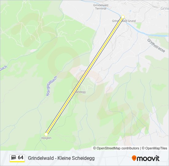 Plan de la ligne 64 de funiculaire