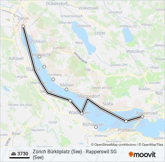 Plan de la ligne 3730 de ferry