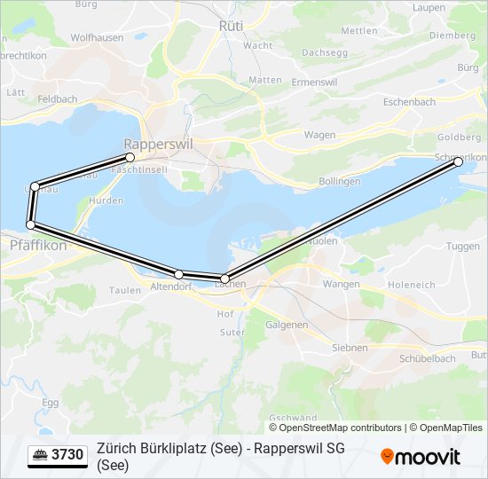 Plan de la ligne 3730 de ferry