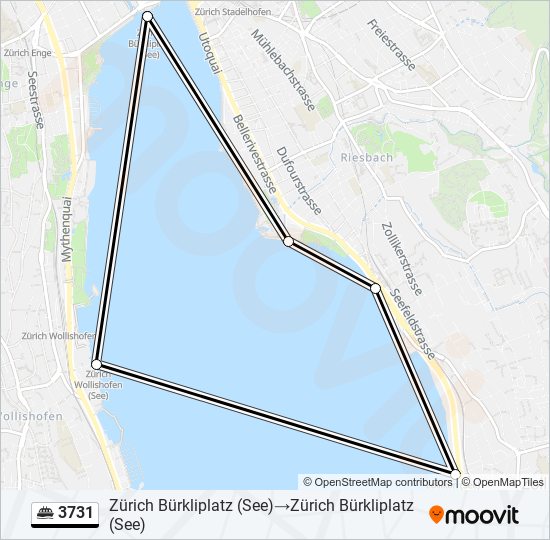 Plan de la ligne 3731 de ferry