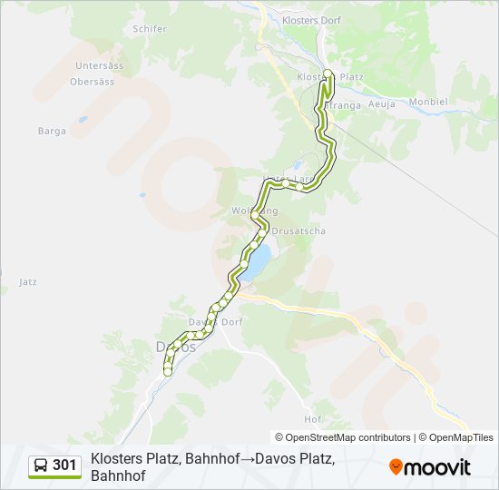 Plan de la ligne 301 de bus