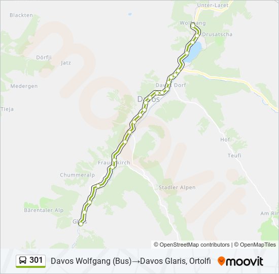 Plan de la ligne 301 de bus