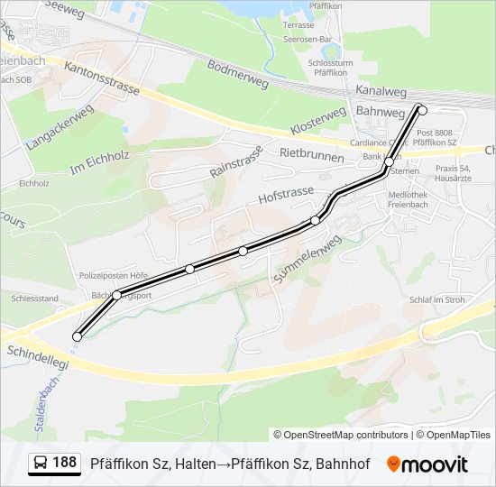 Plan de la ligne 188 de bus