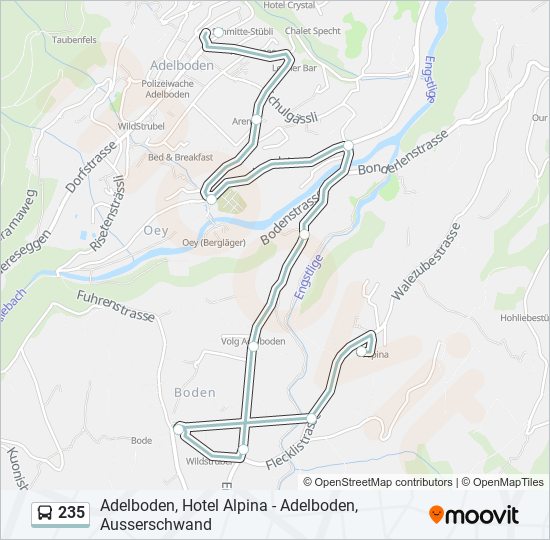 Plan de la ligne 235 de bus