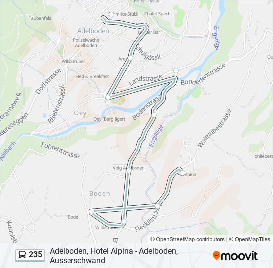 Plan de la ligne 235 de bus