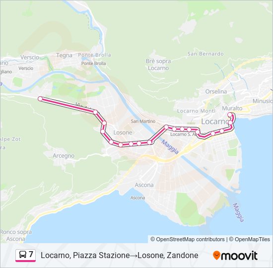 Plan de la ligne 7 de bus