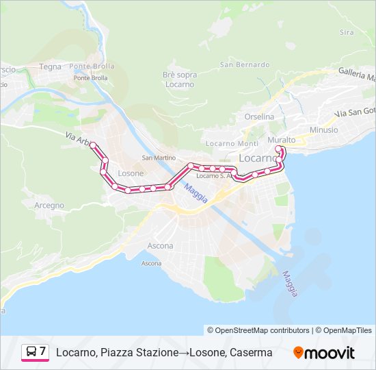 Plan de la ligne 7 de bus