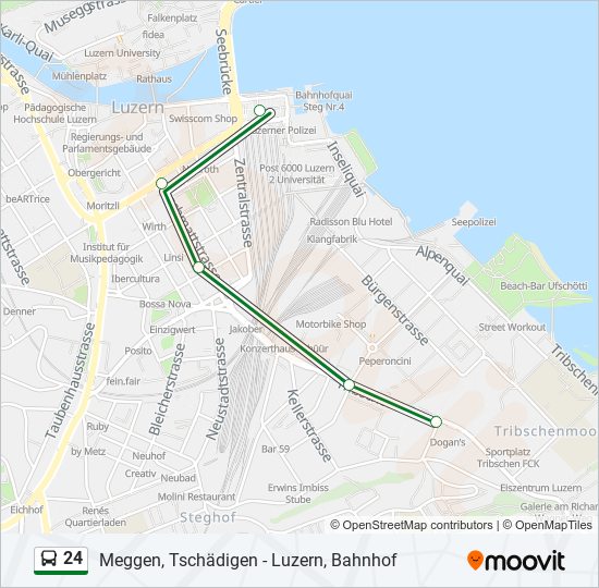 Plan de la ligne 24 de bus