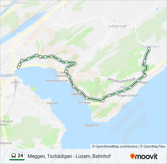 Plan de la ligne 24 de bus