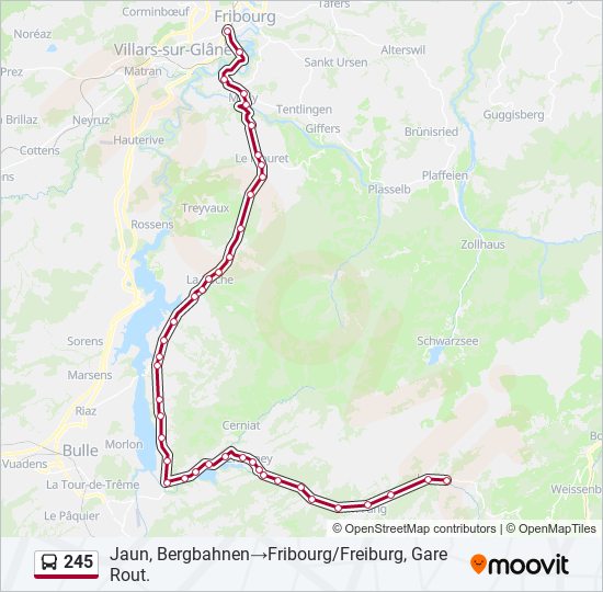 Plan de la ligne 245 de bus