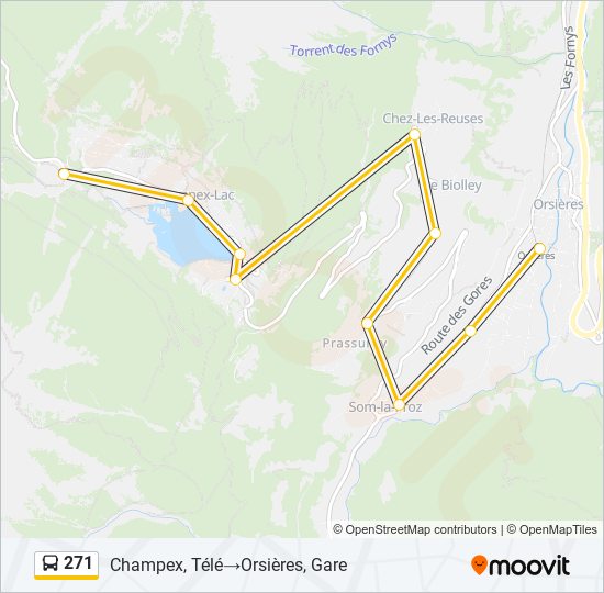 Plan de la ligne 271 de bus