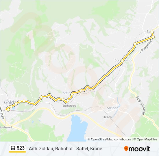 Plan de la ligne 523 de bus