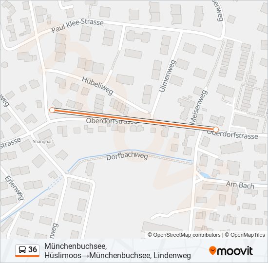 Plan de la ligne 36 de bus