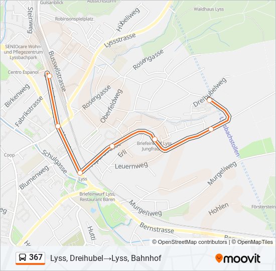 Plan de la ligne 367 de bus