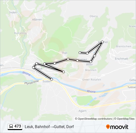 Plan de la ligne 473 de bus