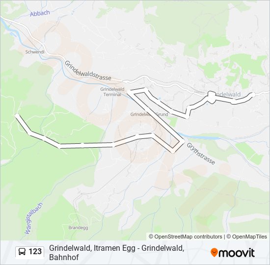 Plan de la ligne 123 de bus