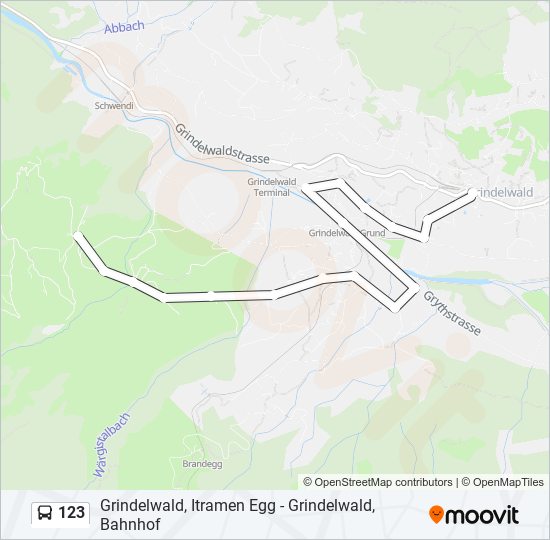 Plan de la ligne 123 de bus