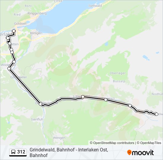 Plan de la ligne 312 de bus