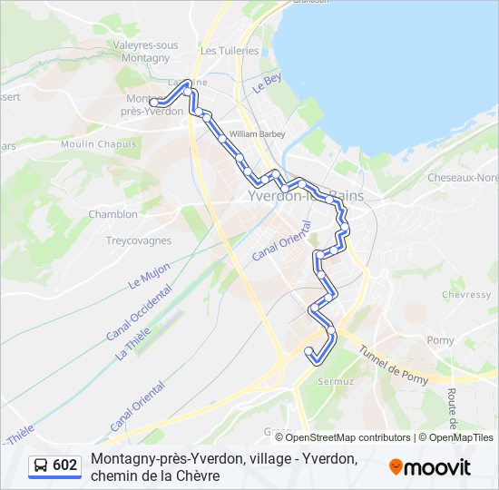 Plan de la ligne 602 de bus