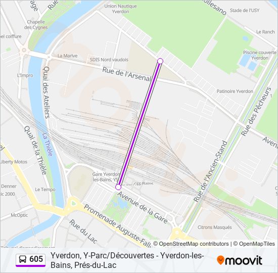 Plan de la ligne 605 de bus