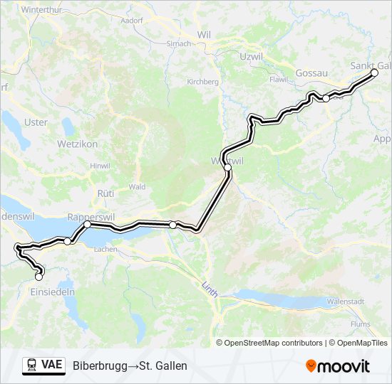 Plan de la ligne VAE de train