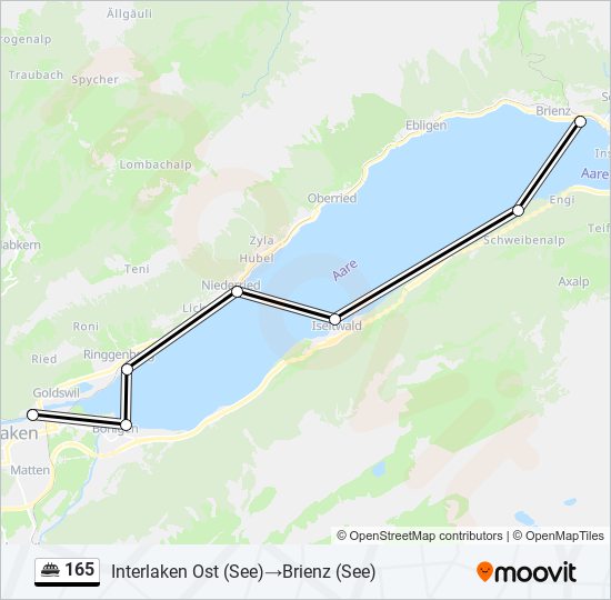 Plan de la ligne 165 de ferry