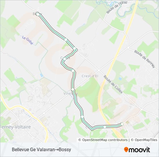 The Bus Route 52 Map 52 Route: Schedules, Stops & Maps - Bellevue Ge Valavran‎→Bossy (Updated)