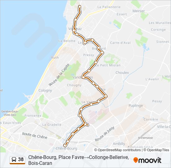 38 Route Schedules Stops Maps Ch ne Bourg Place Favre Collonge